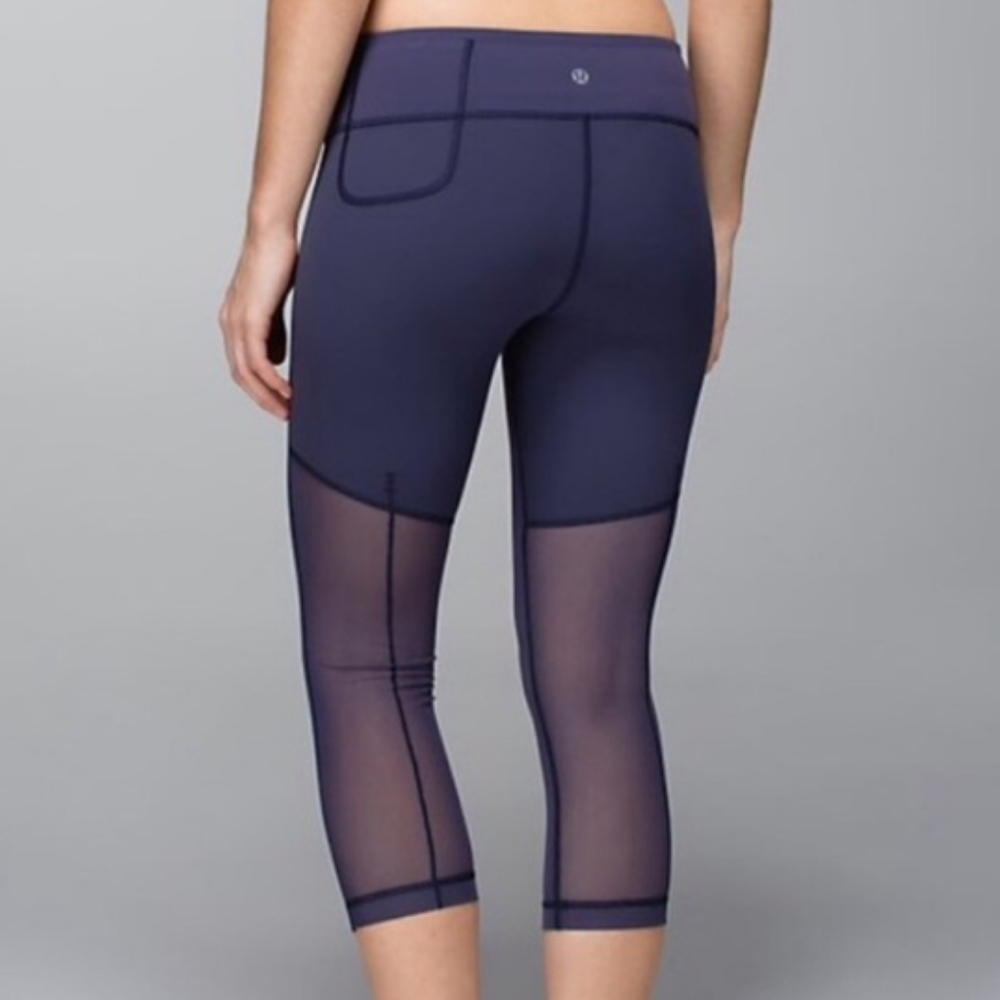 Lululemon Wunder Under Mesh Crop Yoga Legging